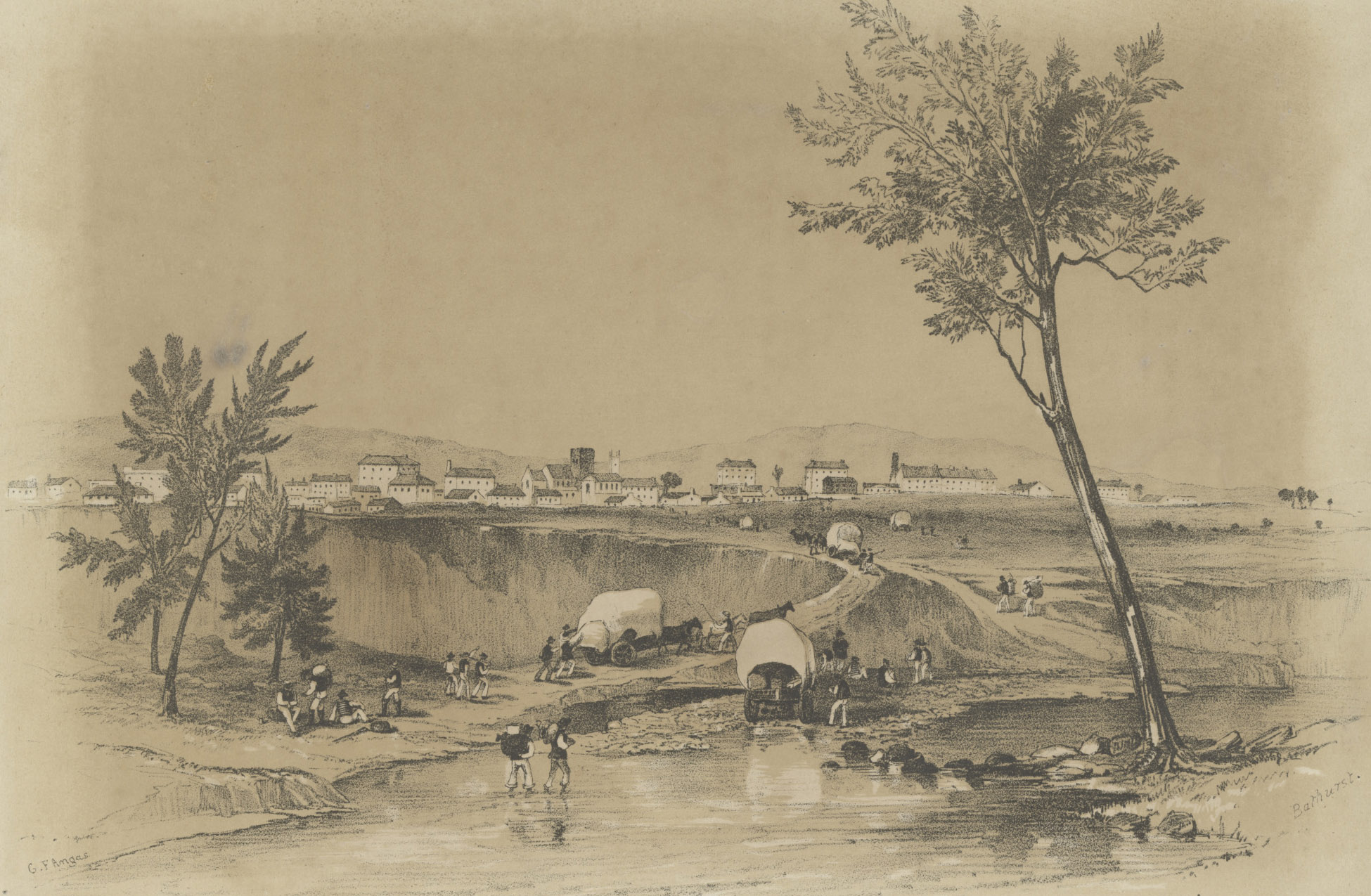 Bathurst by George French Angas, 1851 