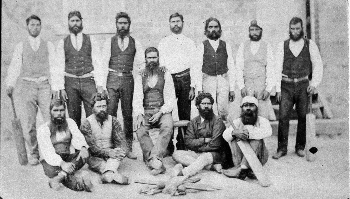 <p>Team of First Nations cricketers, Ballarat, Victoria, about 1877</p>