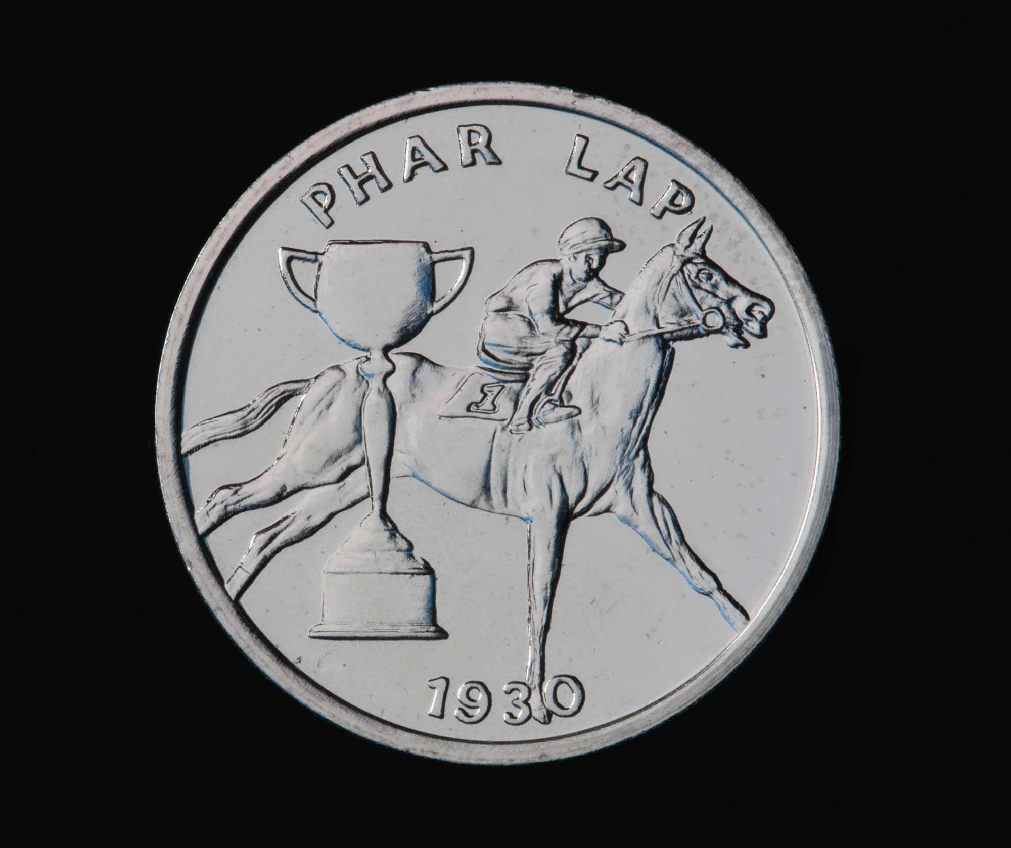 Australian bicentennial commemorative medal depicting Phar Lap.