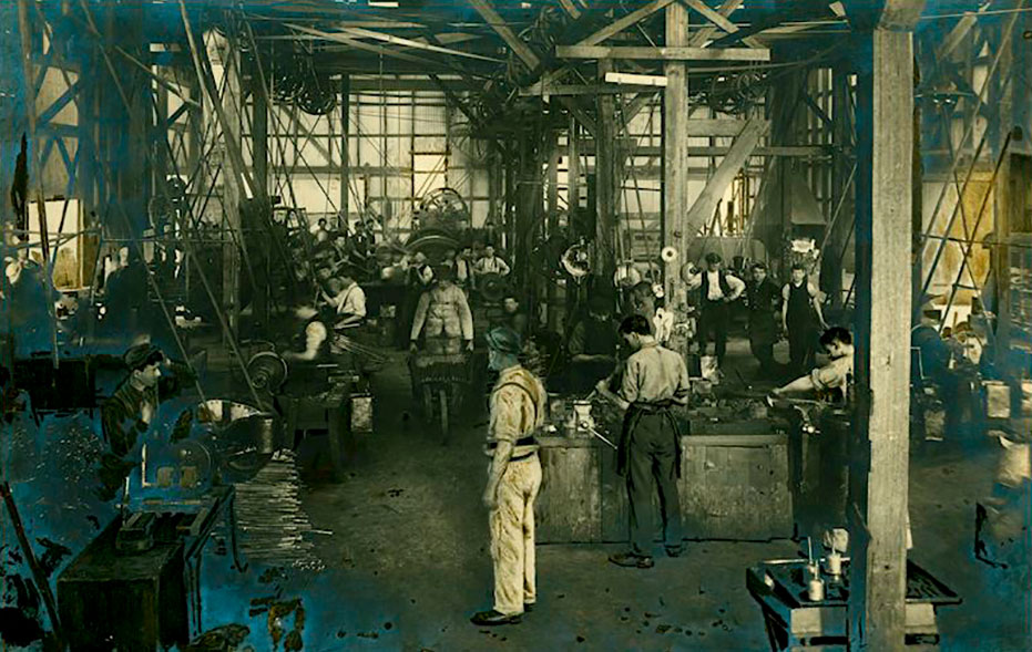 Sunshine Harvester Factory interior, Sunshine, Victoria, about 1910.