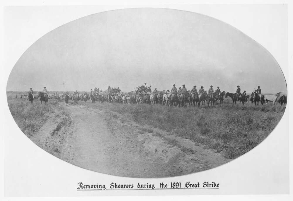 Removing shearers during the 1891 Great Strike, Hughenden, Queensland.