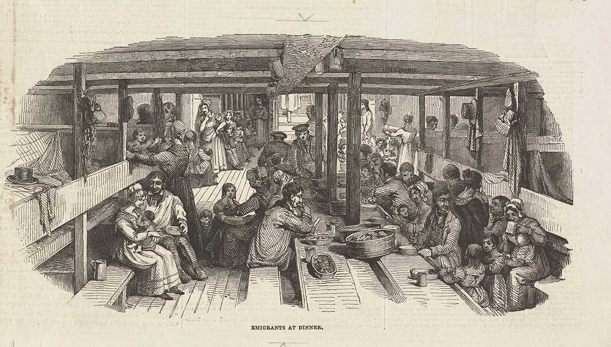 <p>Emigrants on a ship bound for Sydney</p>
