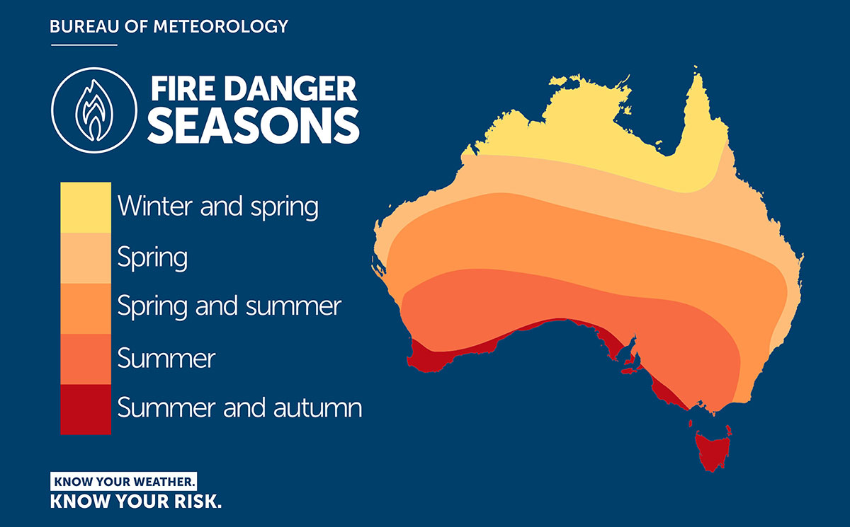 <p>Map of fire seasons in Australia</p>
