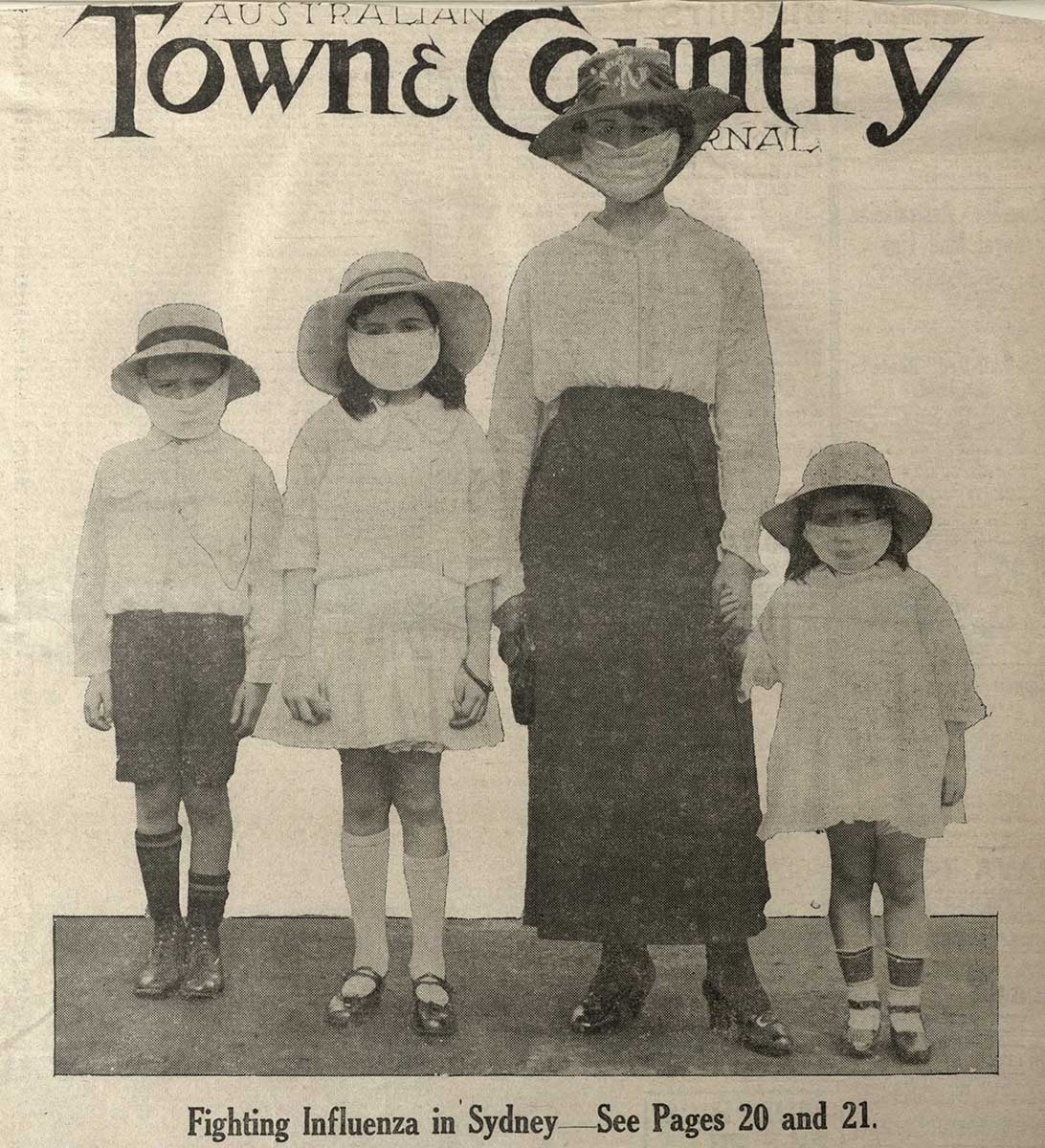 <p>Cover of the <em>Australian Town and Country</em> Journal during the flu pandemic</p>
