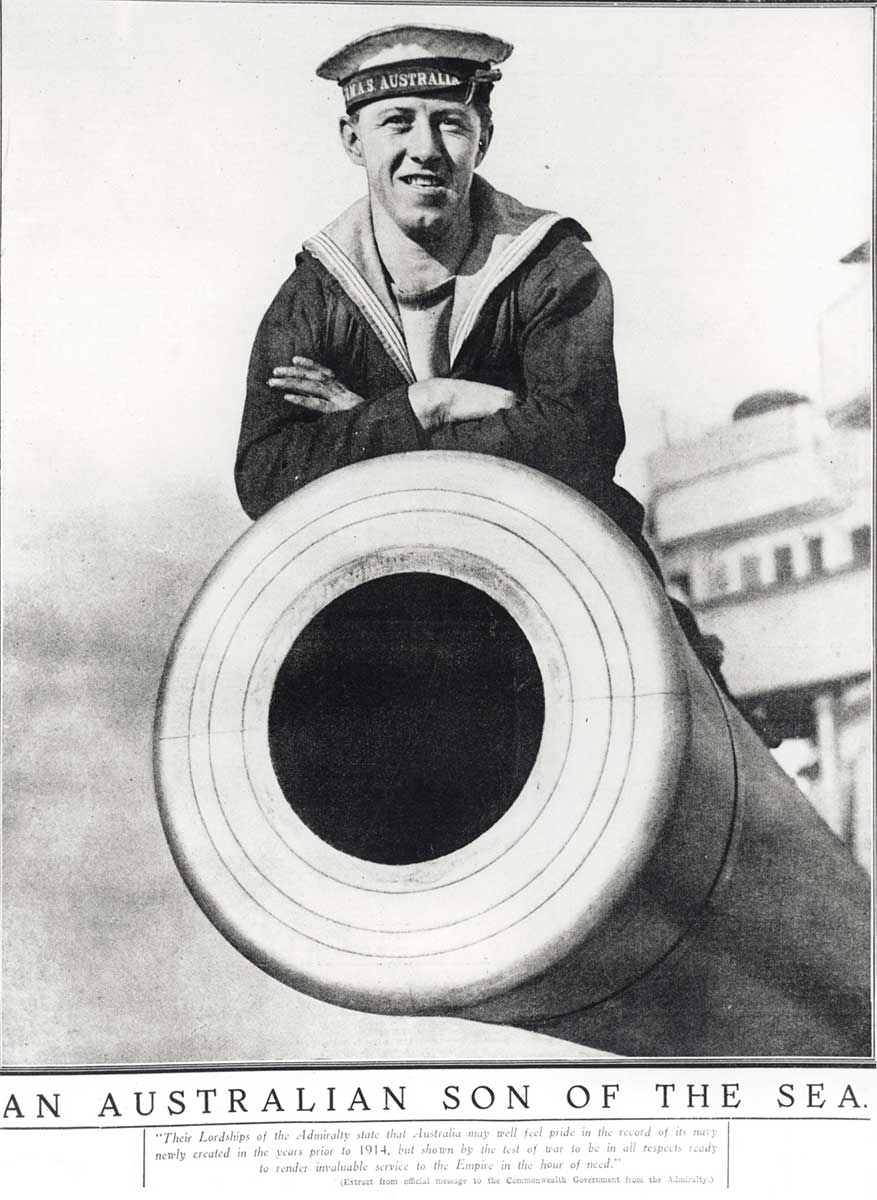 <p>Photograph titled ‘An Australian son of the sea’, 1913</p>

