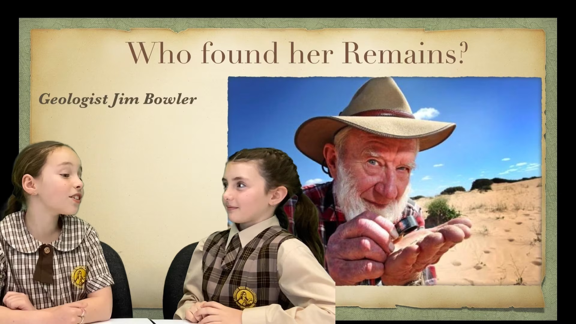 Screenshot from the Mungo Lady History Makers video