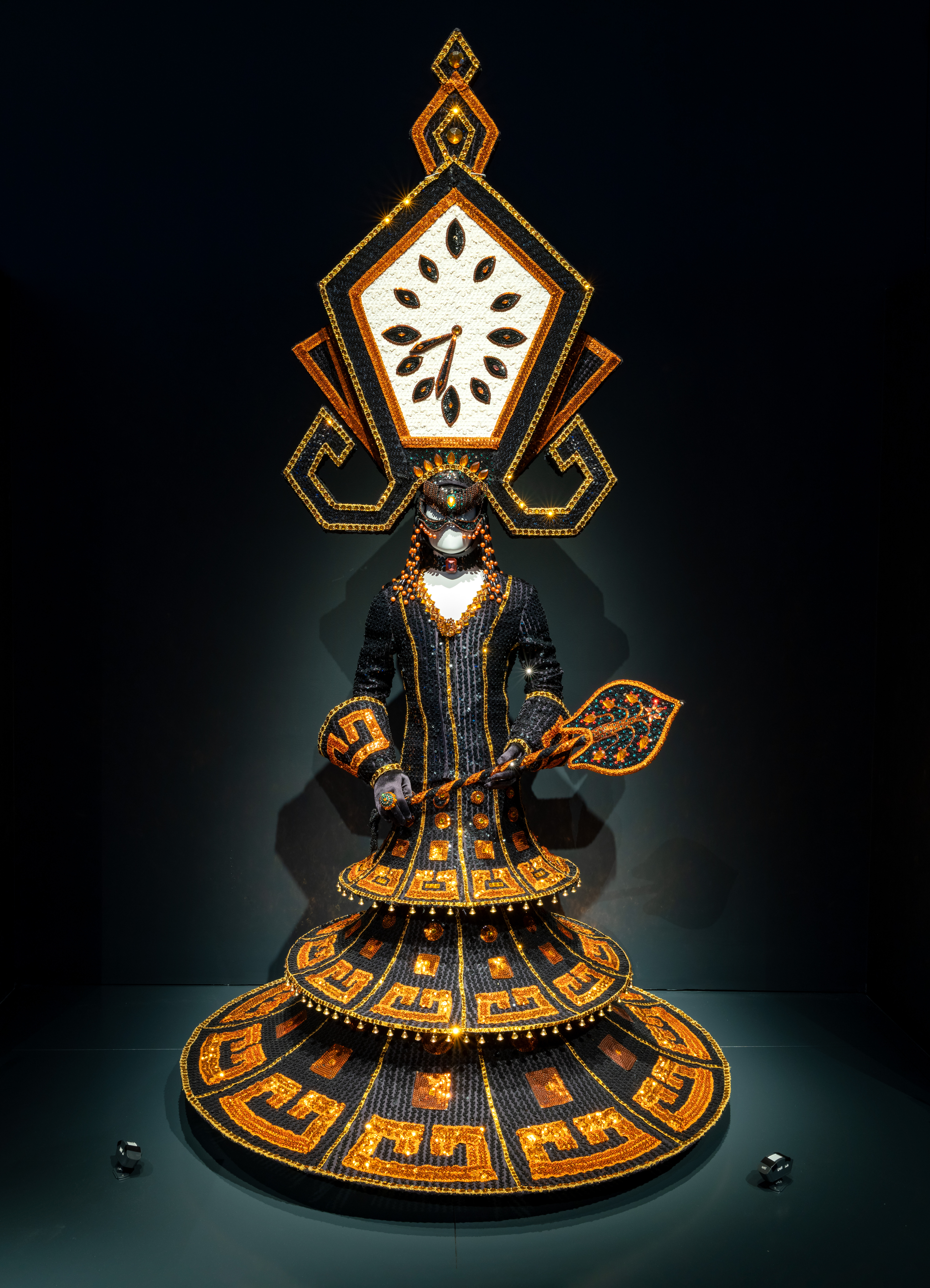 Orante black and gold costume dress. 
