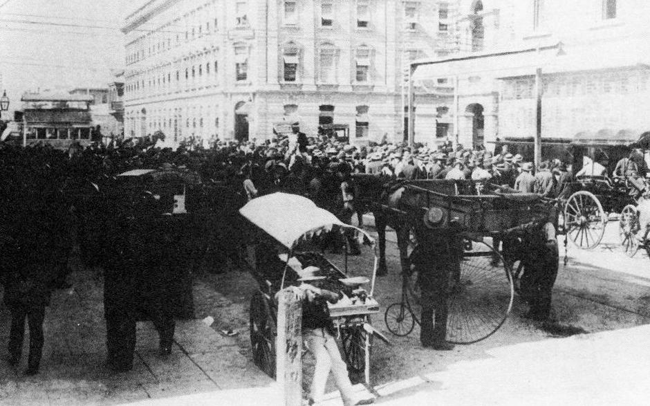 Election day, 25th April 1896, in Adelaide — the first Australian election and referendum in which women could cast a vote. 