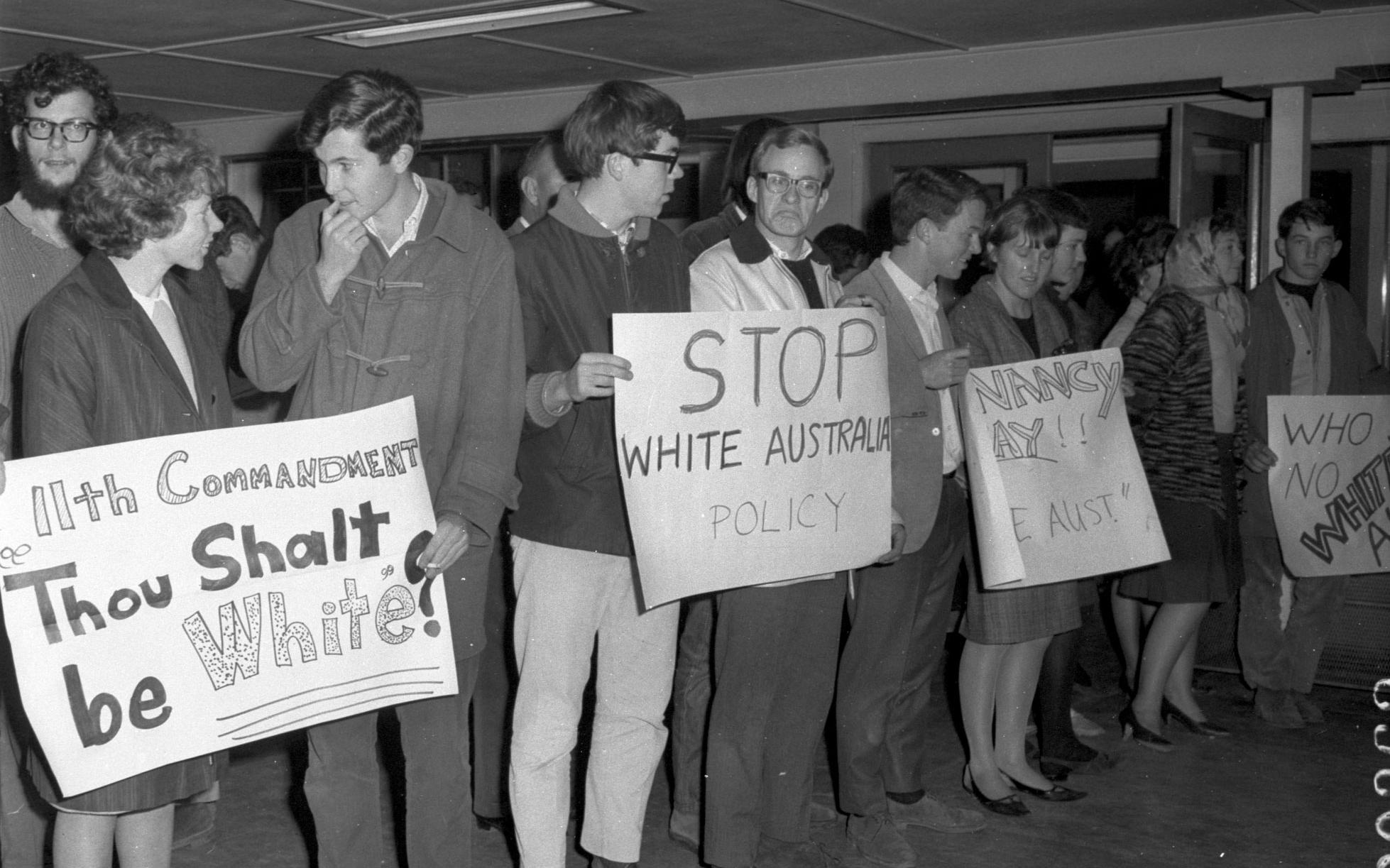 Protests against the White Australia Policy, August 1965.